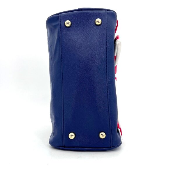 Walt Disney Boutique Handbag Purse Minnie Mouse Polka Dot White Bow Navy Blue - Picture 11 of 16